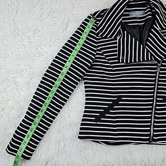 Bagatelle -951 Women's‎ Striped Moto Jacket Size Small - Picture 8 of 11